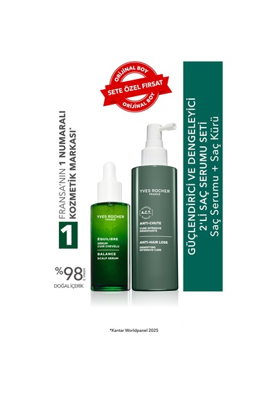Yves Rocher Güçlendirici Ve Dengeleyici 2'li Saç Serumu Seti-saç Kürü 195 Ml & Saç Serumu 50 Ml
