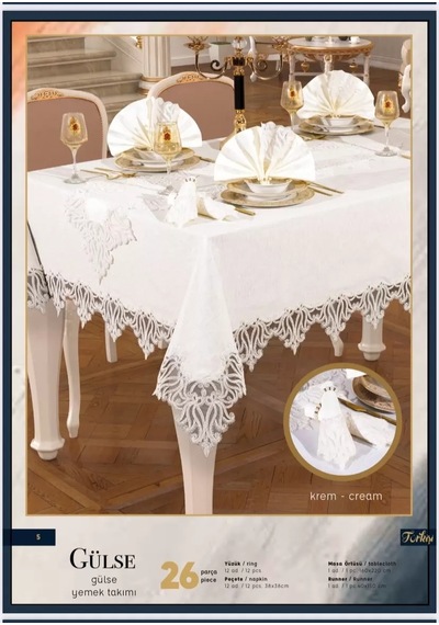 Gülse Yemek Takımı Masa Seti 12 Kişilik 26 Parça 160 260 Cmrunner Set Krem Çok Renkli Gülse Yemek Takımı Masa Seti 12 Kişilik 26 Parça 160 260 Cmrunner Set Krem Çok Renkli