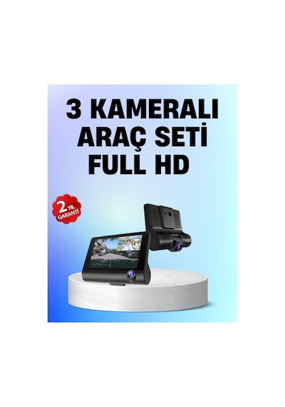 Full Hd 1080p 3 Kameralı Araç Dvr Gece Görüşlü Ve G-sensörlü Güvenlik - Hs08377429-8