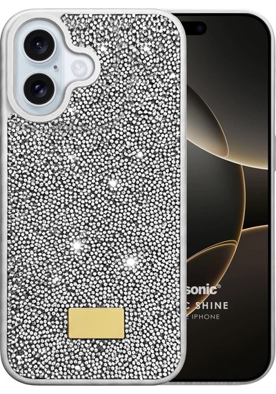 Microsonic Apple iPhone Uyumlu 17 Kılıf Cosmic Shine Gümüş -