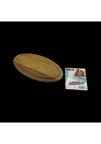 Hubrendy Tedarik Akasya Oval Ahşap Servis Tepsisi Kenar Kanallı 24.8x13.8x1.4 Cm 1456034