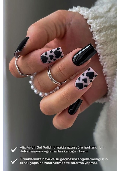 Alix Avien Uv Kalıcı Siyah Jel Oje 01 Gel Polish 12 Ml