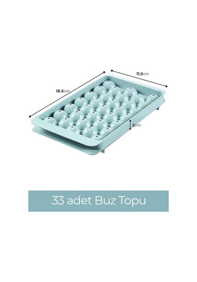 Küre Buz Kalıbı Kapaklı 33 Hazneli Yuvarlak Buz Kalıbı Kokteyl Sunum Buz Kalıbı Çok Renkli