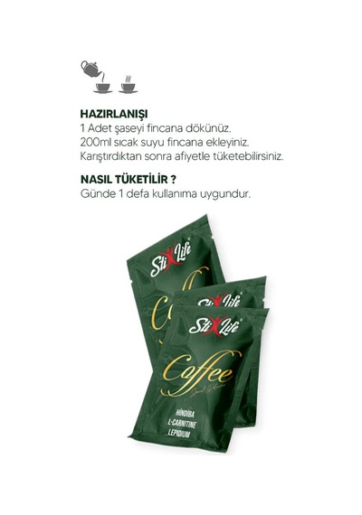 Stixlife Hindiba L-carnitine Lepidyum Kahvesi 30 Günlük Kullanım Granül