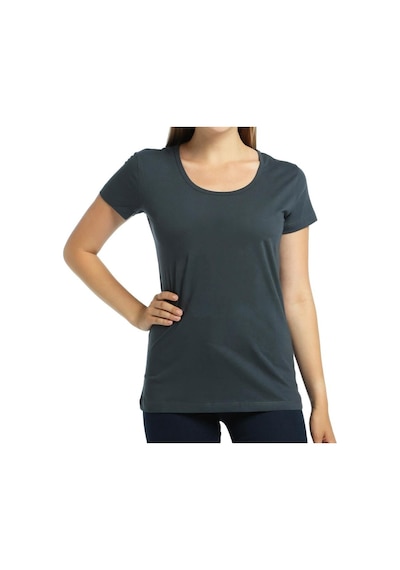 Bant Giyim - Açık Bisiklet Yaka Füme Kadın Tişört T-Shirt