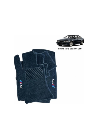 Oto Halı Paspas Seti Bmw 5 Serisi E39 1996-2004 Uyumlu Sport Kaymaz & Şık Tasarım - Kırmızı