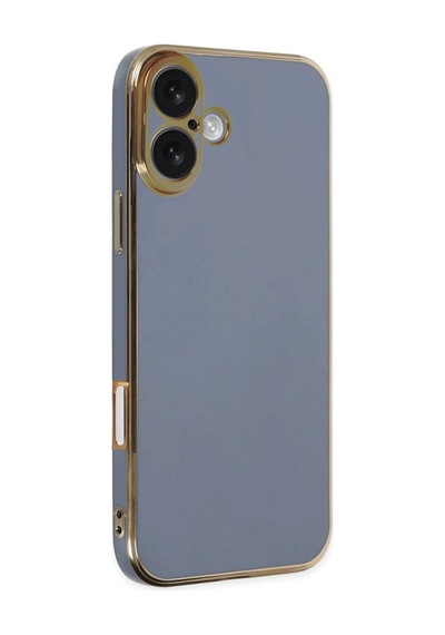 Apple Uyumlu iPhone 16 Kılıf Volet Silikon Mavi\