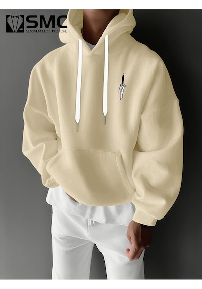 Uyguntarz Unisex Toji X Japon Baskılı Kapüşonlu Sweatshirt Bej