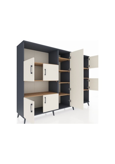 Hyperion Dolap 10 Raflı 9 Kapaklı 220x44x163 Antrasit-aytaşı/çam Aytası/atlas Çam - Antrasıt Hyperion Dolap 10 Raflı 9 Kapaklı 220x44x163 Antrasit-aytaşı/çam Aytası/atlas Çam - Antrasıt