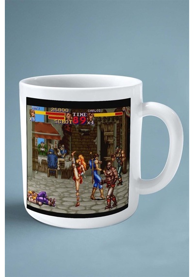 Final Fight Oyun Baskılı Kupa Bardak Çift Taraflı Baskı Kişiye Özel Model 3 Çok Renkli
