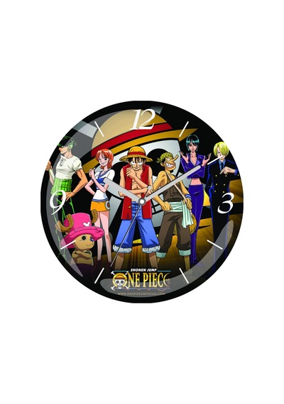 One Piece Çap 30cm Sessiz Akar Bombeli Gerçek Cam Duvar Saati Çok Renkli