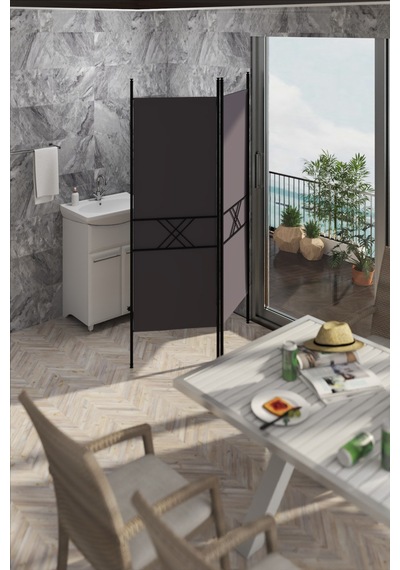 Retodesign 2 Kanatlı Paravan 1442 Siyah