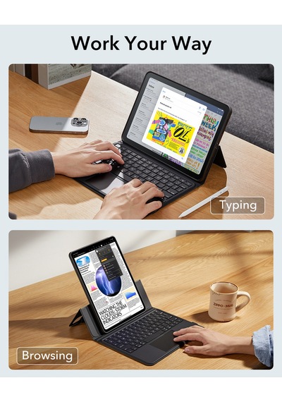 Apple Uyumlu iPad Pro 11" 2024 Ascend Serisi Klavyeli Kılıf Klavyeli Kılıf