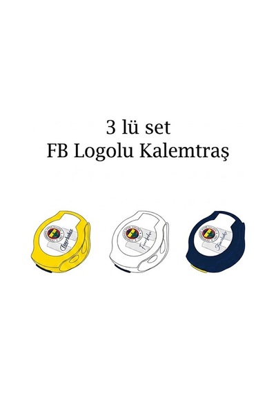Fenerbahçe Kalemtıraş Lisanslı Orijinal 3 Adet Fb Kanarya Fenerbahçe Kalemtraş 3 Renk Otomatik Kapak