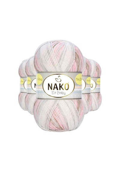 5 Adet Mini Batik Bebe El Örgü İpi Kahveli Pembe 32463