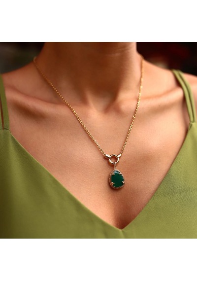 Jade Retro Madalyon Kolye
