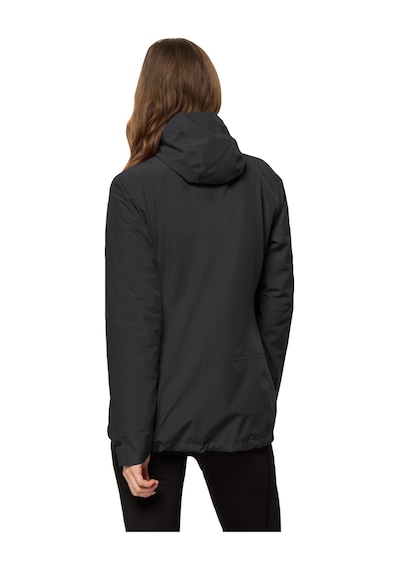 Jack Wolfskin Moonrise 3IN1 Kadın Su Geçirmez Outdoor Mont Siyah