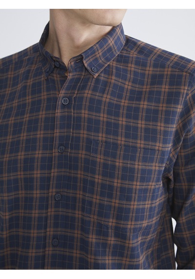 Lcwaıkıkı Classic Kahverengi Regular Fit Uzun Kollu Ekose Gabardin Erkek Gömlek