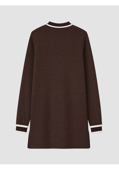 Lcw Everyday Kahverengi Şerit Detaylı Soft Touch Kadın Sweatshirt Tunik