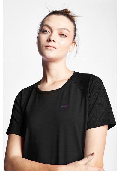 Lescon Kadın Koşu Kısa Kollu T-shirt 24b-2015 Siyah