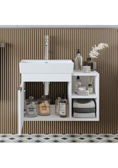 Likya Ayaksız Tek Kapaklı Açık Raflı Lavabolu 72 Cm Banyo Dolabı Alt, Lavabolu Alt Banyo Dolabı Beyaz Likya Ayaksız Tek Kapaklı Açık Raflı Lavabolu 72 Cm Banyo Dolabı Alt, Lavabolu Alt Banyo Dolabı Beyaz
