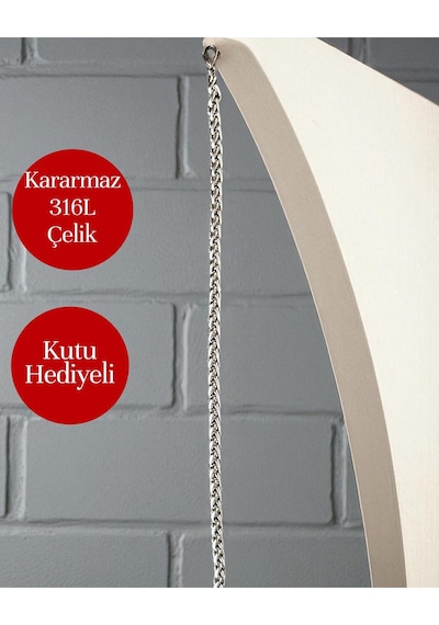 İthal Premium 316l Çelik Yuvarlak Kral Zincir Bileklik - Kararmaz - Kutulu Gümüş
