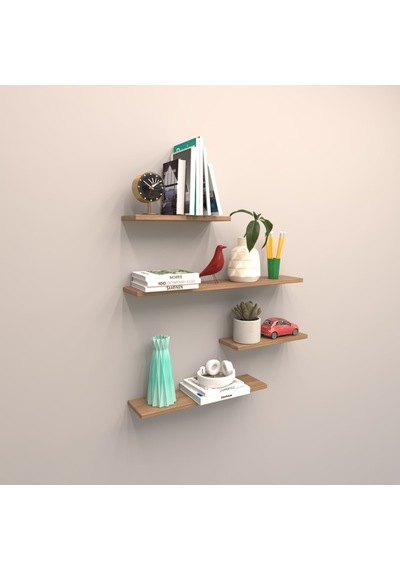Rafkestir 4 Lü Raf Set ( 100 - 80 - 50 - 50 ) Kafkas Meşe ( Mat )