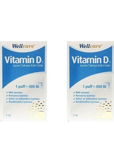 Wellcare Vitamin D3 400 Iu Sprey 2 Adet