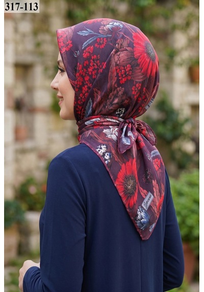 Sharell Desenli Soft Pamuk Eşarp 317-113 Çok Renkli