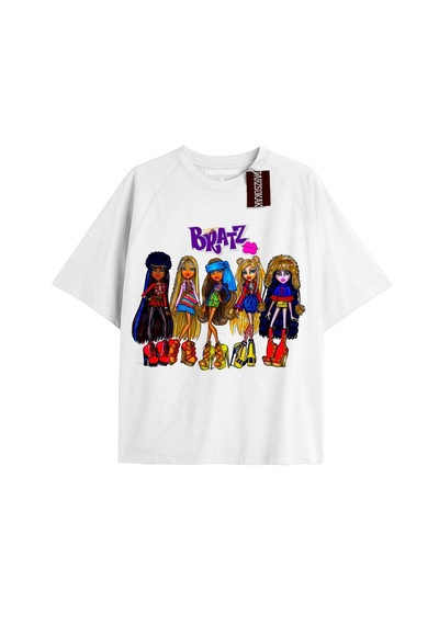 Tarzsokak Y2k Bratz Oversize Kod Bratz46 Beyaz
