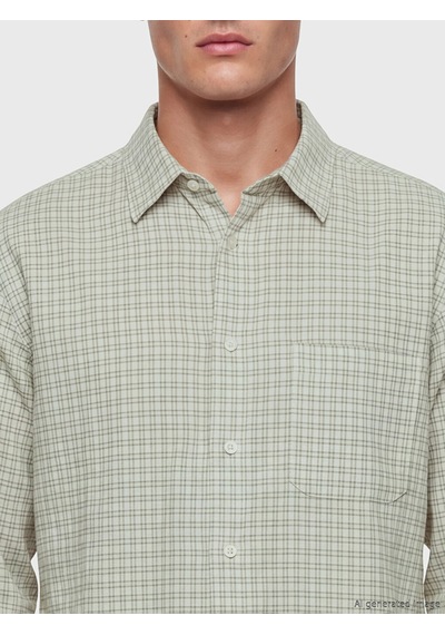Lcw Vision Bej Regular Fit Ekose Erkek Gömlek