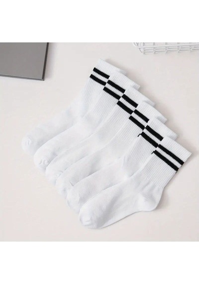 Hitit Socks Kadın 5 Çift Premium Kalite Yüksek Pamuklu Kolej Çorap Beyaz 35 - 42