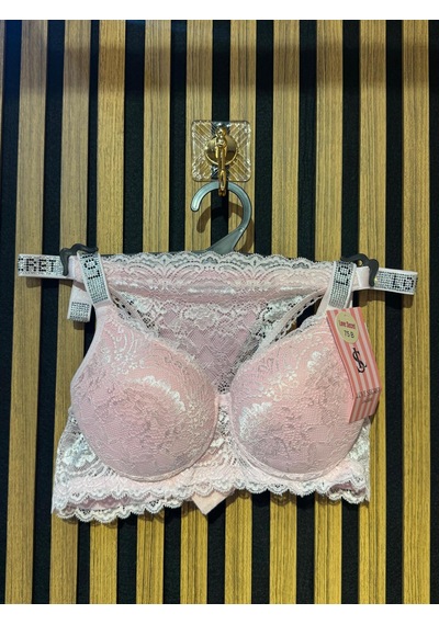 101Dzyn Kadın Pudra Pembe Dantel Detaylı Sütyen Ve Tanga İç Çamaşırı Takımı Açık Pembe 101Dzyn Kadın Pudra Pembe Dantel Detaylı Sütyen Ve Tanga İç Çamaşırı Takımı Açık Pembe