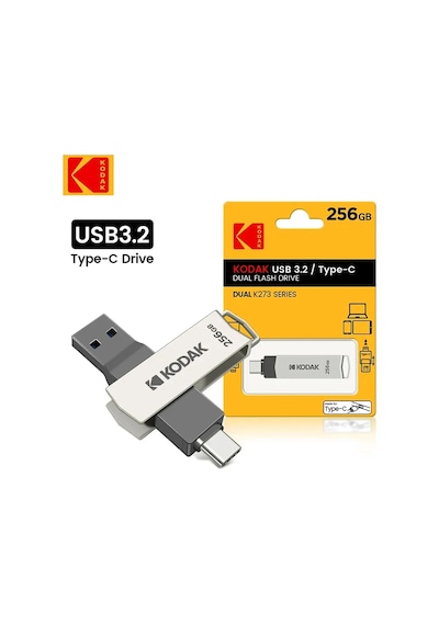 Kodak Usb3.2 Tipi C Flash Sürücü 256gb 128gb 32gb Smartphone Laptop İçin 256gb