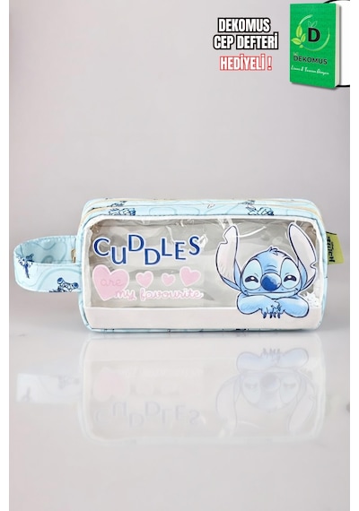 X Dekomus Lisanslı Stitch "cuddle Dream Collection" Kalem Çantası Dekomus Cep Defteri Hediyeli 124-Pembe