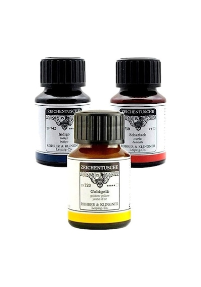Rohrer&klingner Kaligrafi Mürekkebi Zeichentusche 29-airbrush-fırça-divit 50ml-753-yellow Green Çok Renkli