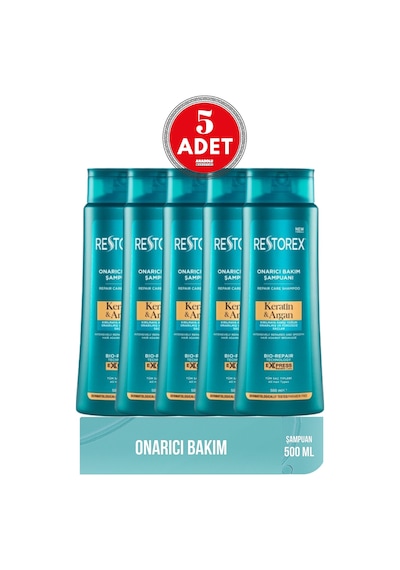 Keratin & Argan Şampuan 500 Ml 5 Adet İnce Telli