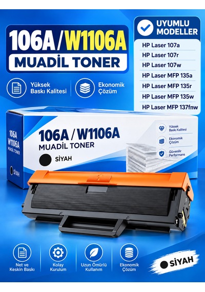 Hp Laser Mfp 135a Uyumlu Toner Çipli / 106a Çipli Toner