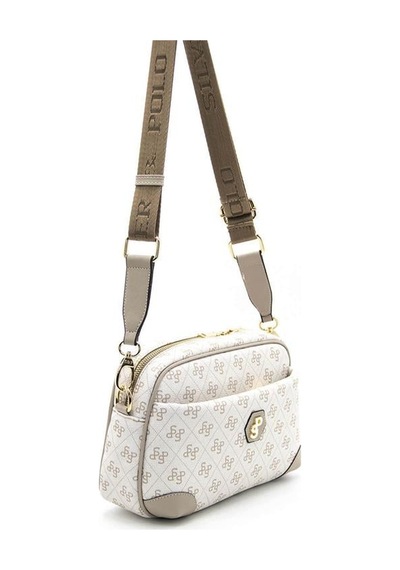 Silver Polo Sp1094 Kadın Çapraz Çanta Monogram Bej-kum