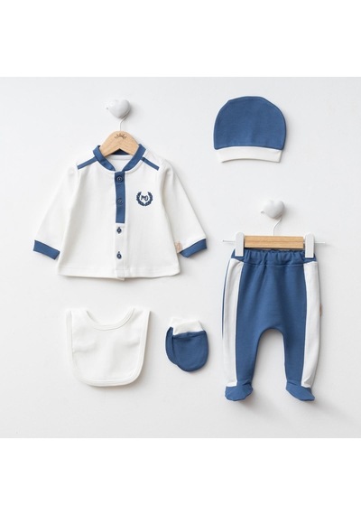 Ürünya Erkek Bebek Little King 5'li Set Lacivert 0 - 3 Ay