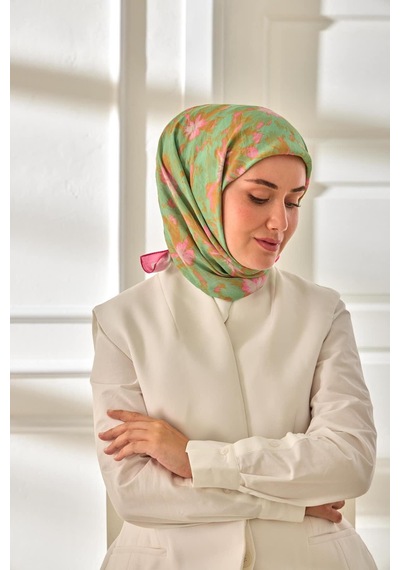 Silk Home Velora Eşarp 161001-28 Pembe, Su Yeşili, Turuncu, Gri