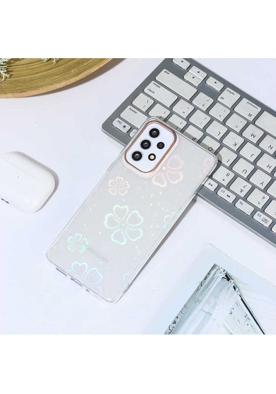 Samsung Uyumlu Galaxy A73 Kılıf Zore Sidney Desenli Sert Kapak Flower No3