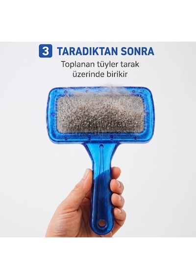 Kedi Köpek Tarağı - Evcil Hayvan Tüy Toplama Tarağı - Metal Uçlu