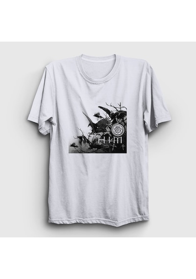 Presmono Unisex Doom Him T-shirt Beyaz