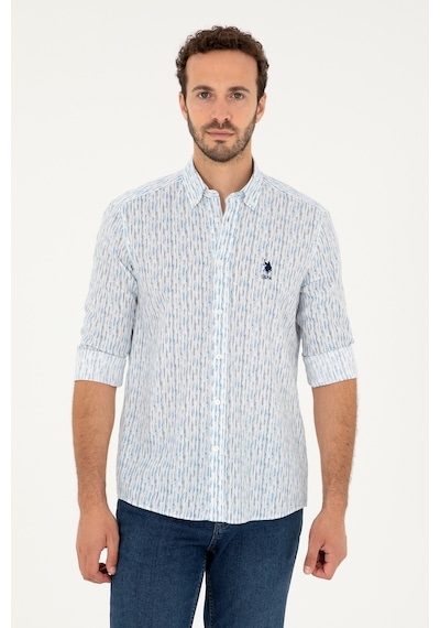 U.s. Polo Assn. Erkek Açık Mavi Gömlek Desenli 50282825-vr003 Açık Mavi