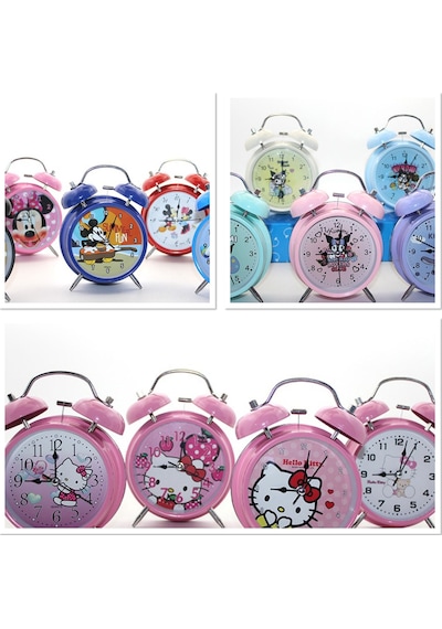 Kuromi, Hello Kitty, Mickey Mouse Masa Üstü Çalar Saat Çok Renkli
