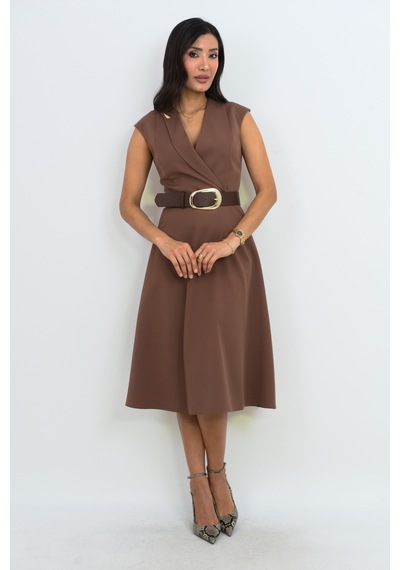 Dorne Moda Kemer Detaylı Midi Elbise - Düğün - Mezuniyet - Ofis Şıklığı Kahverengi Kahverengi Dorne Moda Kemer Detaylı Midi Elbise - Düğün - Mezuniyet - Ofis Şıklığı Kahverengi Kahverengi