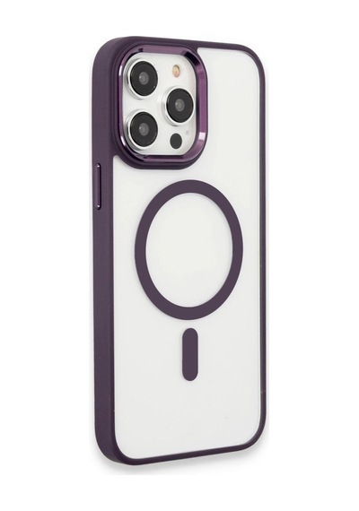 Apple iPhone Uyumlu 15 Pro Max Kılıf Room Magneticsafe Silikon - Derin Mor Diğer