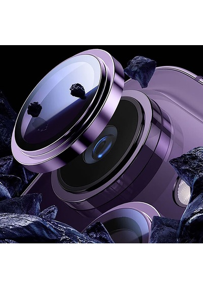 Apple Uyumlu   iPhone 14 Pro Go Des CL-10 Kamera Lens Koruyucu Derin Mor