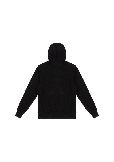 Beord Siyah Pamuk Kapüşonlu Fermuarlı Sweatshirt Bzt1-135